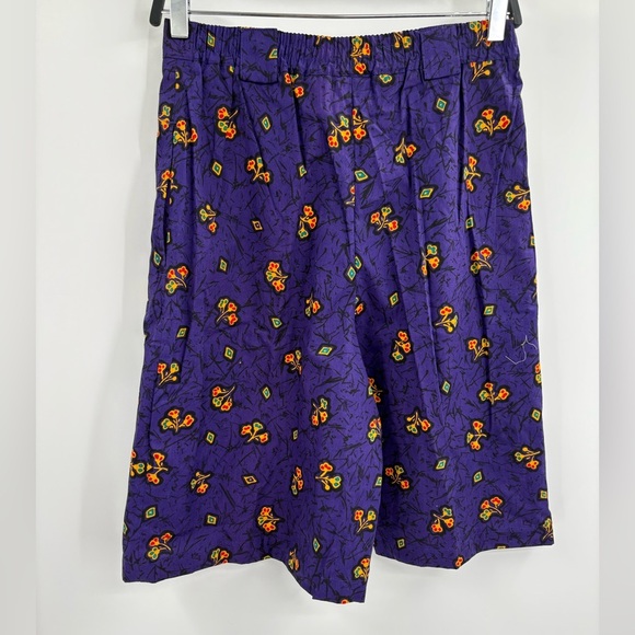 Women’s Vintage 80s Retro Y2K High Waist Floral Pattern Purple Short Size 4(27) - Picture 11 of 16